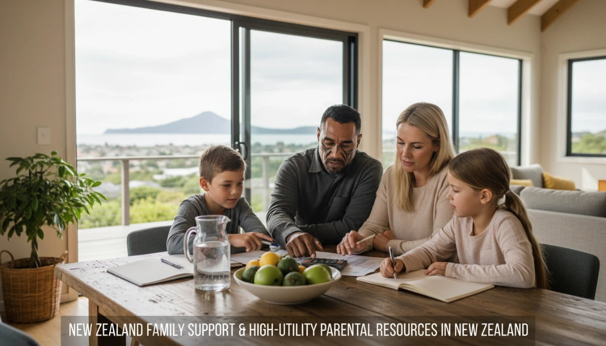 Kiwi family managing household budget for cost of living nz families
