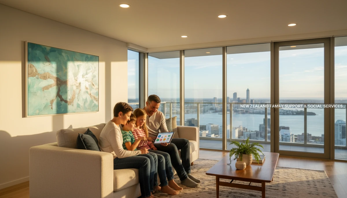 Family comparing cheap electricity providers nz on a tablet