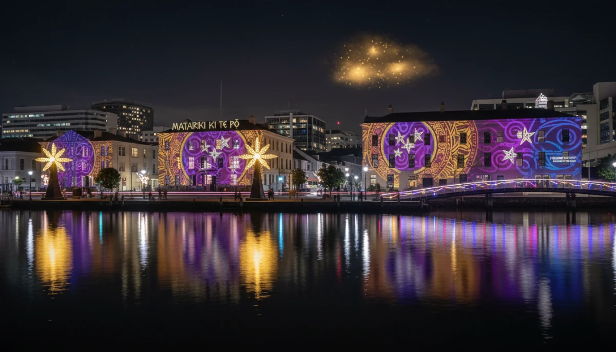 Matariki light festival in a New Zealand city