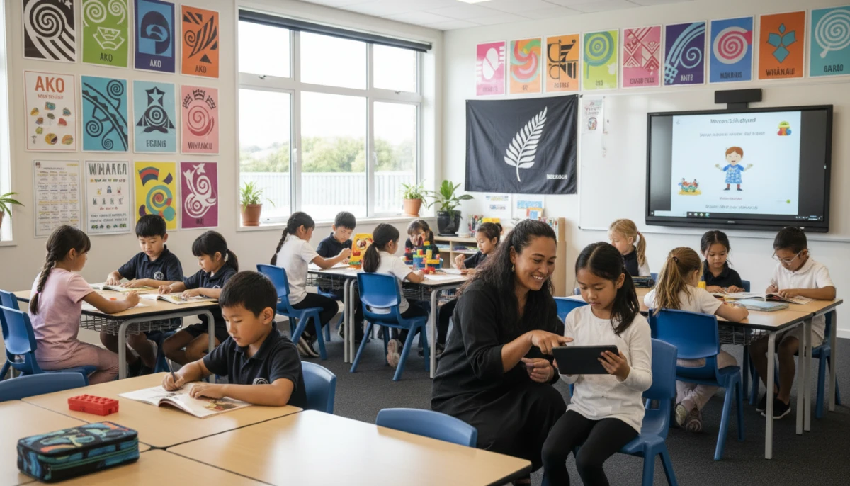 Inclusive NZ classroom benefiting from educational psychology
