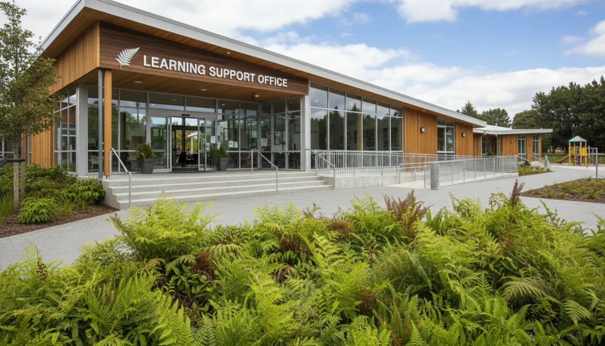 A New Zealand school office entrance for learning support services