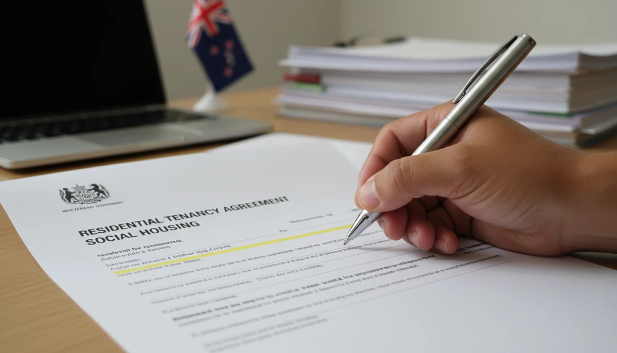 Signing social housing agreement in New Zealand