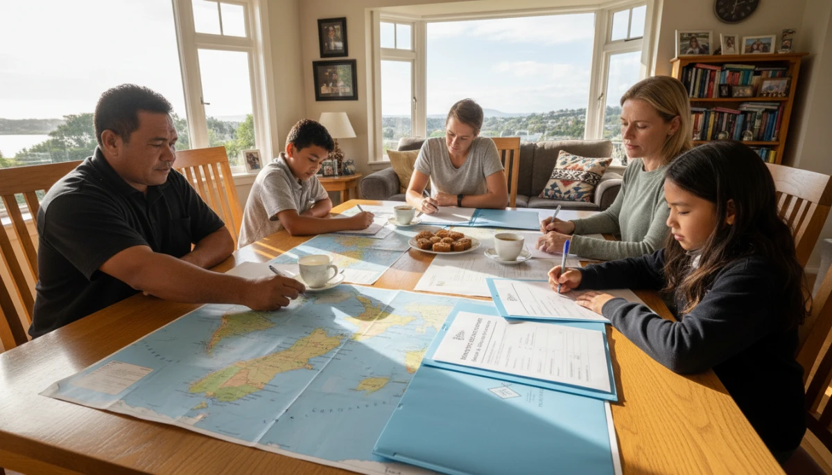 Kiwi family preparing a home schooling application nz