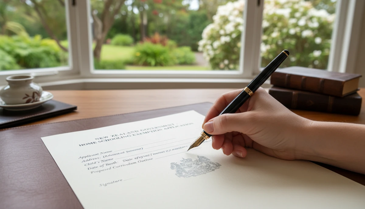 Filling out the home schooling application nz form