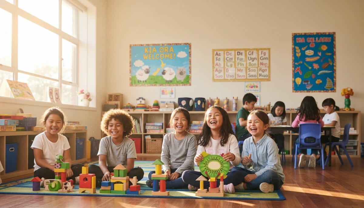 Happy NZ children in an after school care programme