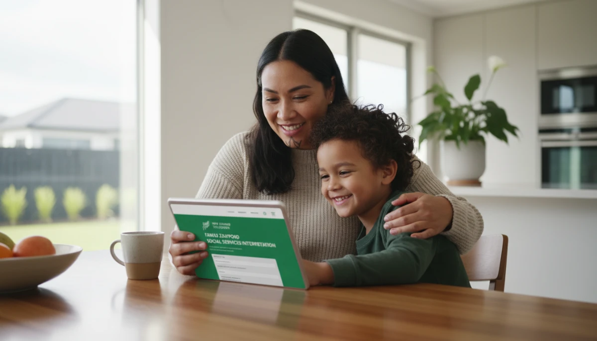 Kiwi parent applying for childcare assistance online