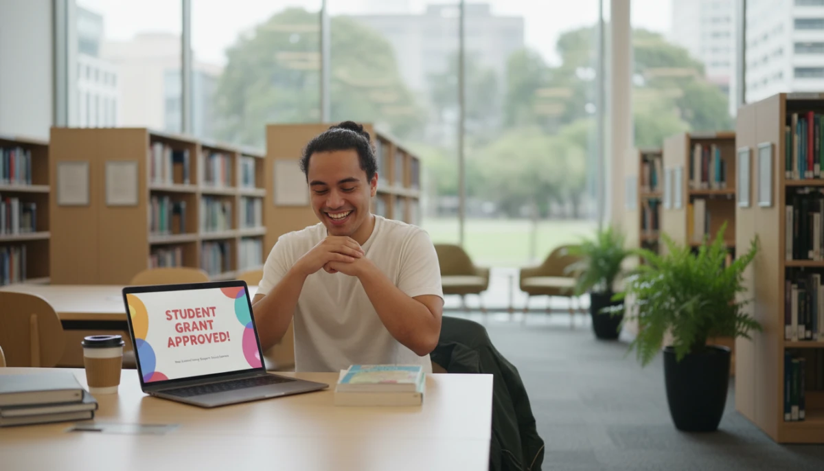 Student receiving approval for youth allowance for students