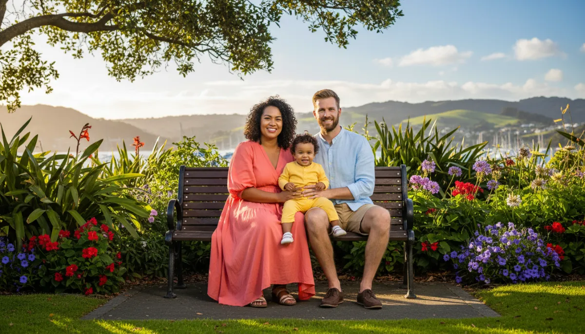 Happy New Zealand family benefiting from Plunket support services
