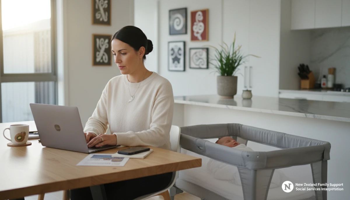 Self-employed mother checking eligibility for paid parental leave nz 2024
