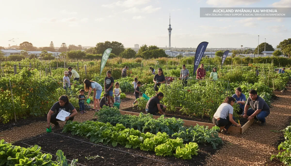 Community garden representing local social services and community bonding