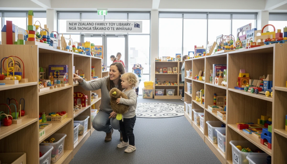 Toy libraries nz interior with diverse educational toys