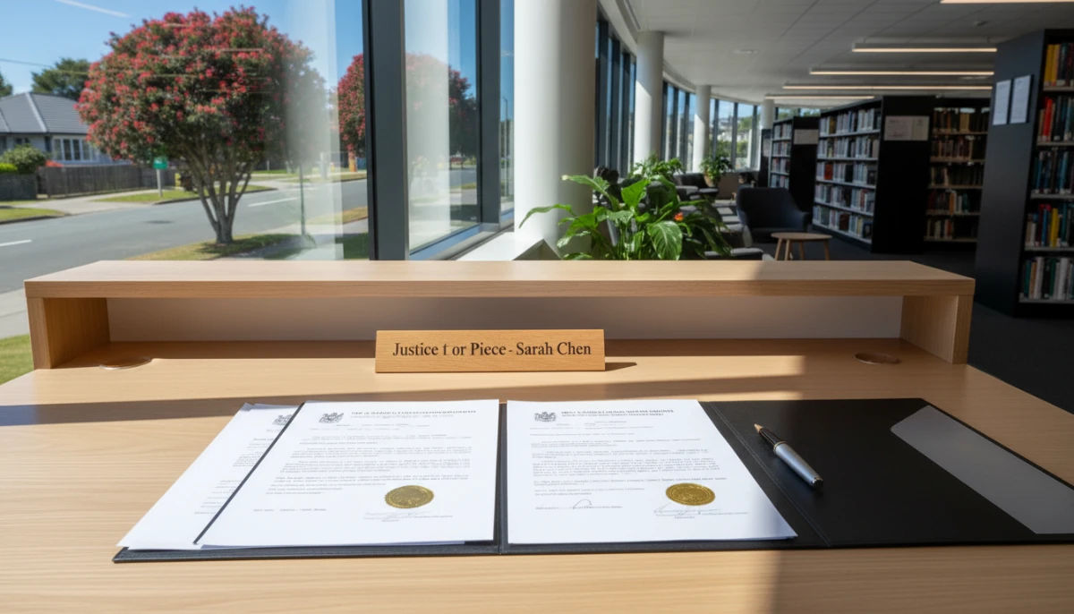 Find a justice of the peace desk in a local NZ library