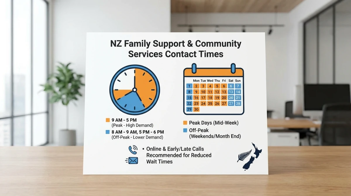 Best times to contact MSD NZ infographic