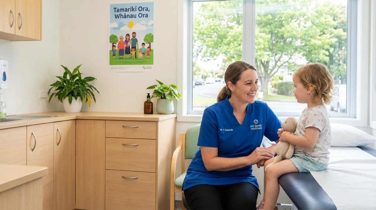 Child receiving free gp visits for kids nz