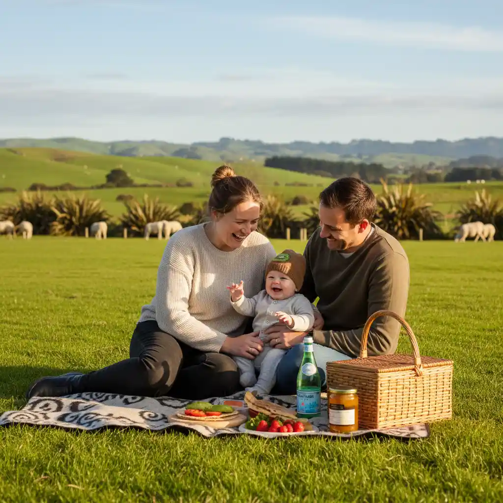 Happy New Zealand family enjoying time together after seeking post-natal depression help NZ