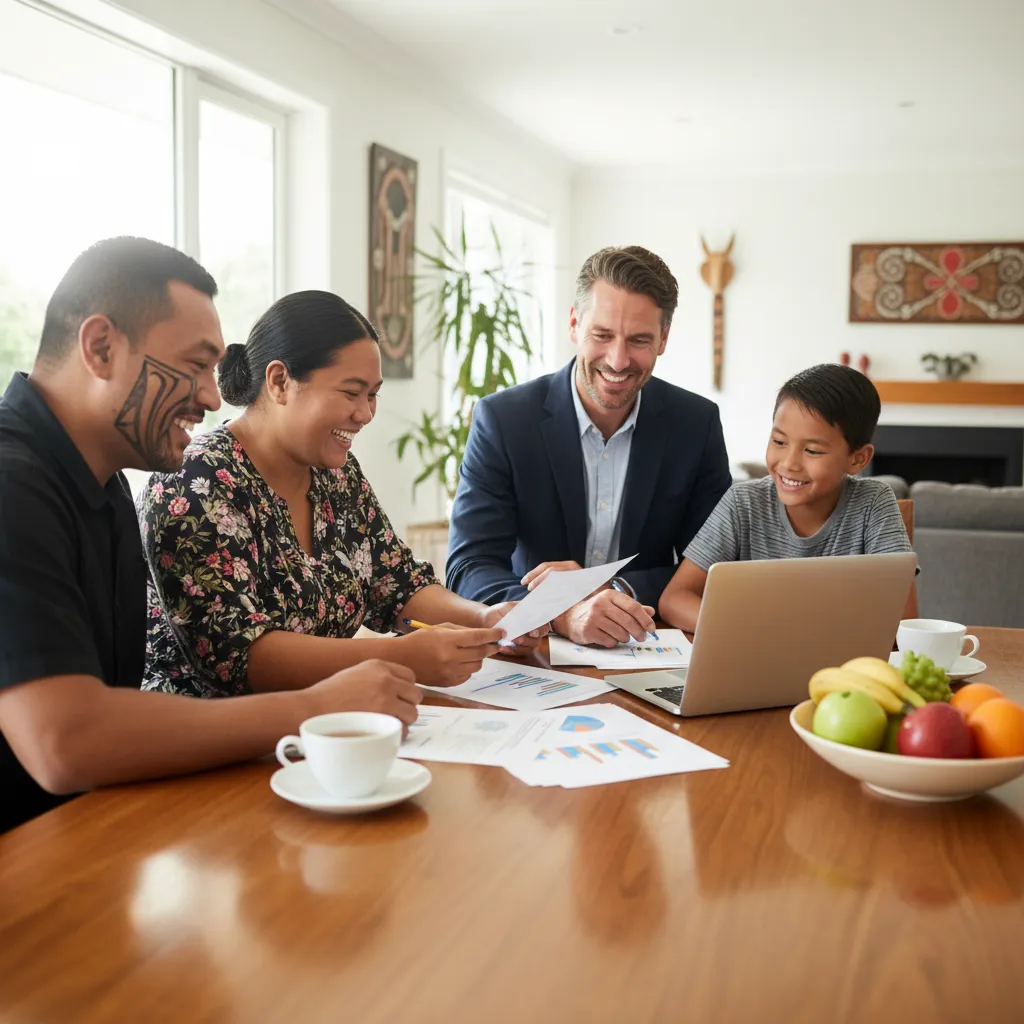 New Zealand family getting budgeting services near me