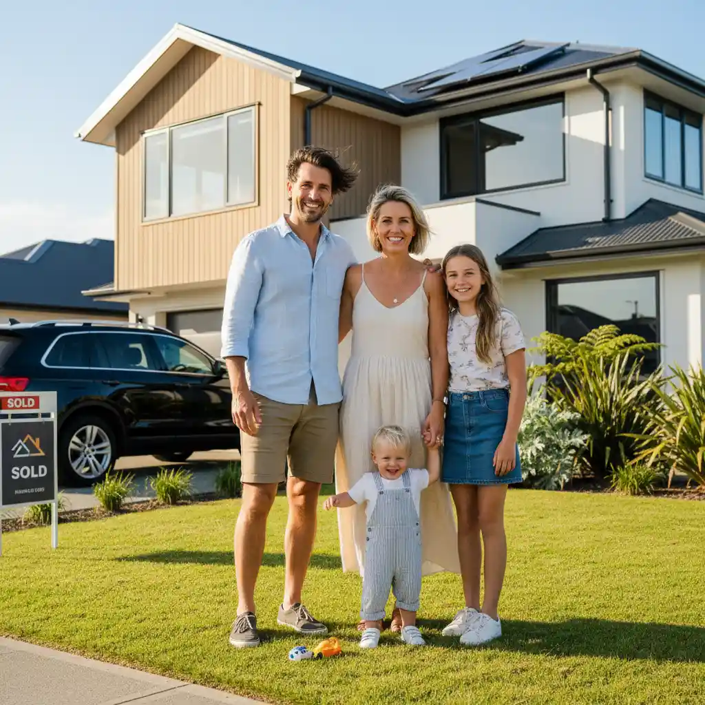 Family achieving financial goals with budgeting services NZ