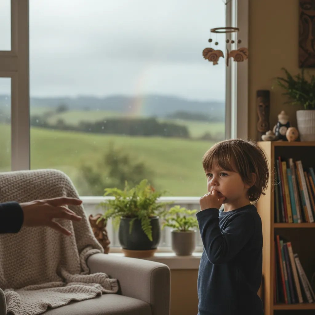 Thoughtful child showing early signs of anxiety