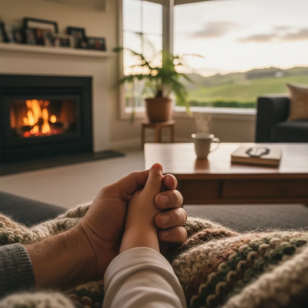 Child seeking comfort, addressing anxiety in children