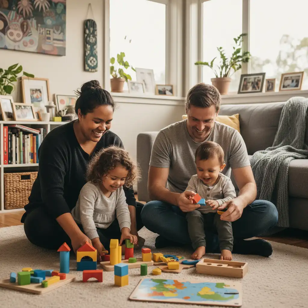 Happy diverse New Zealand family understanding child poverty indicators NZ