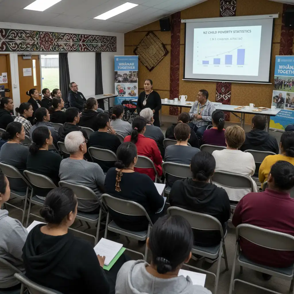 Community discussion on child poverty indicators NZ and family support