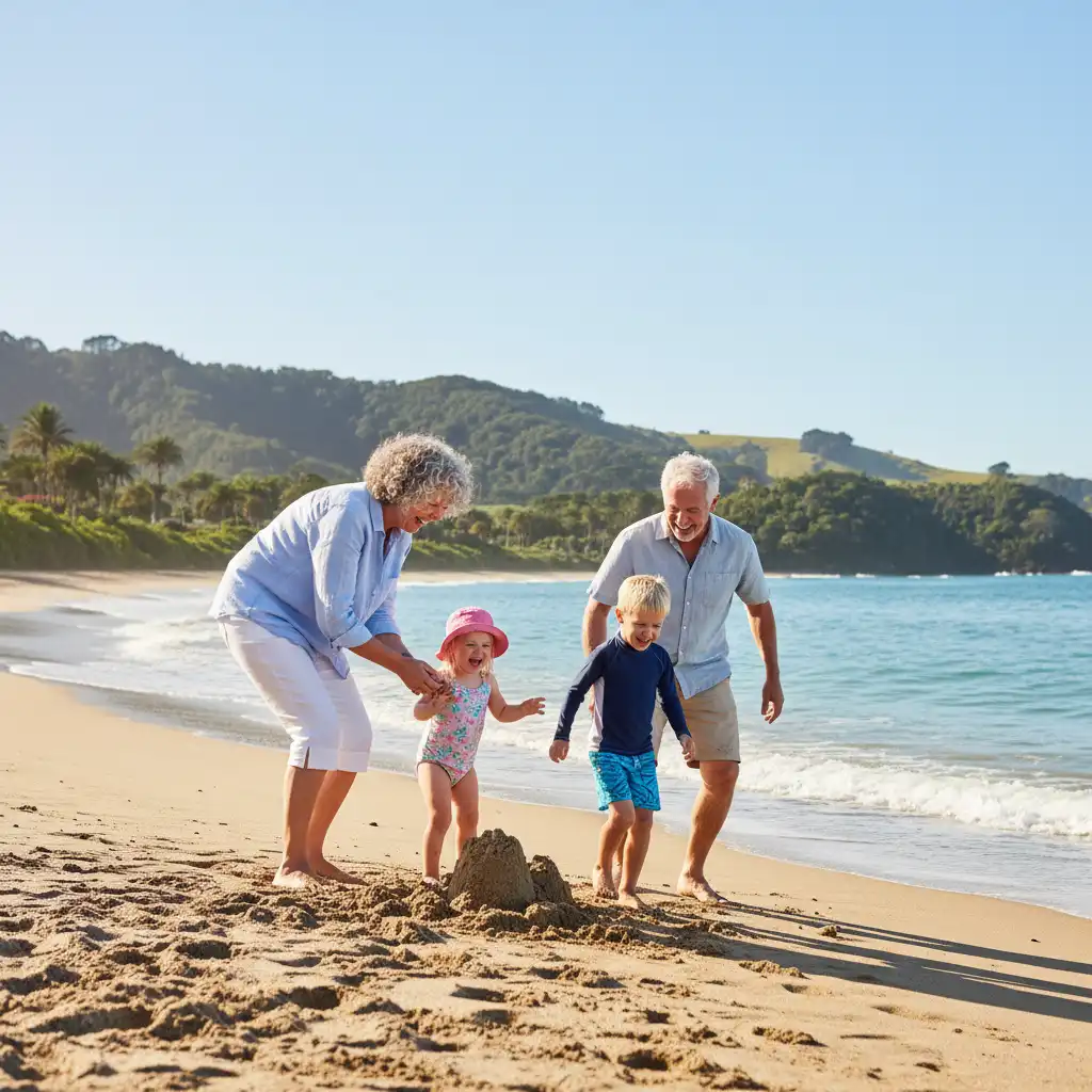 Grandparents playing with grandchildren, demonstrating the rights of grandparents nz