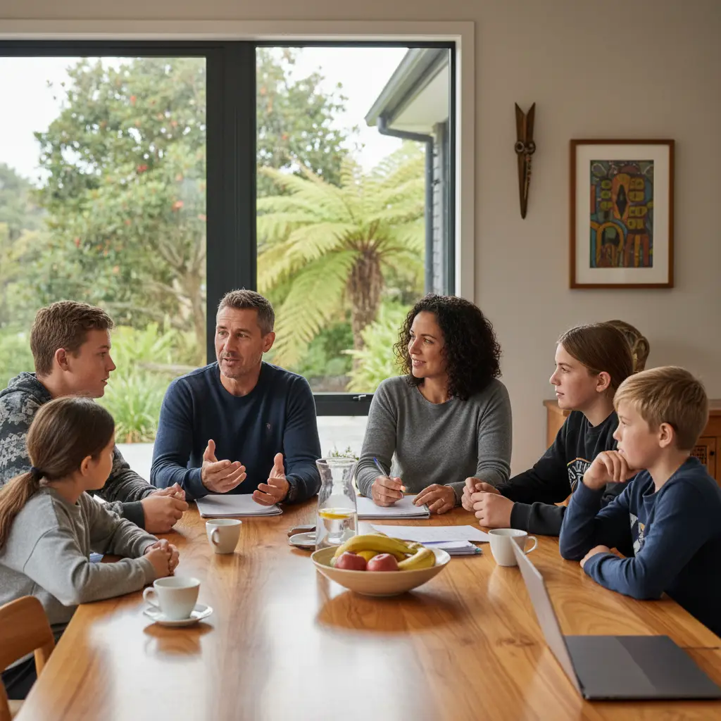 Blended family communication NZ meeting