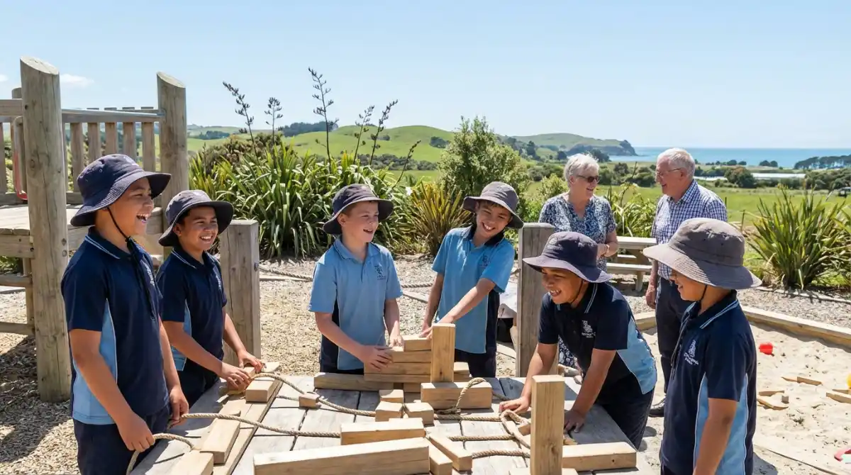 Children playing and developing social skills in NZ